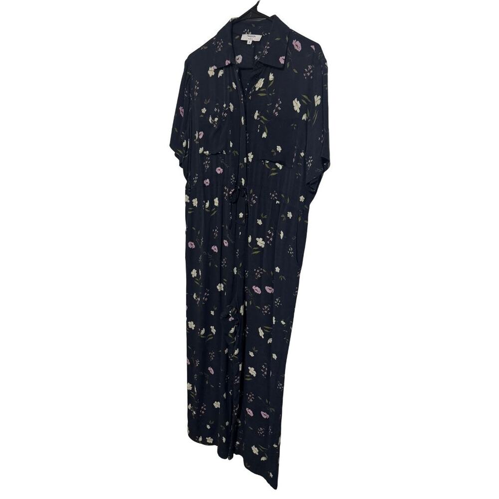 THAKOON COLLECTION x RTR Womens Collared Jumpsuit Navy Floral Size 6 - Picture 4 of 9